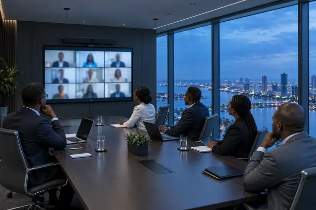 Salle de réunion équipée pour la visioconférence